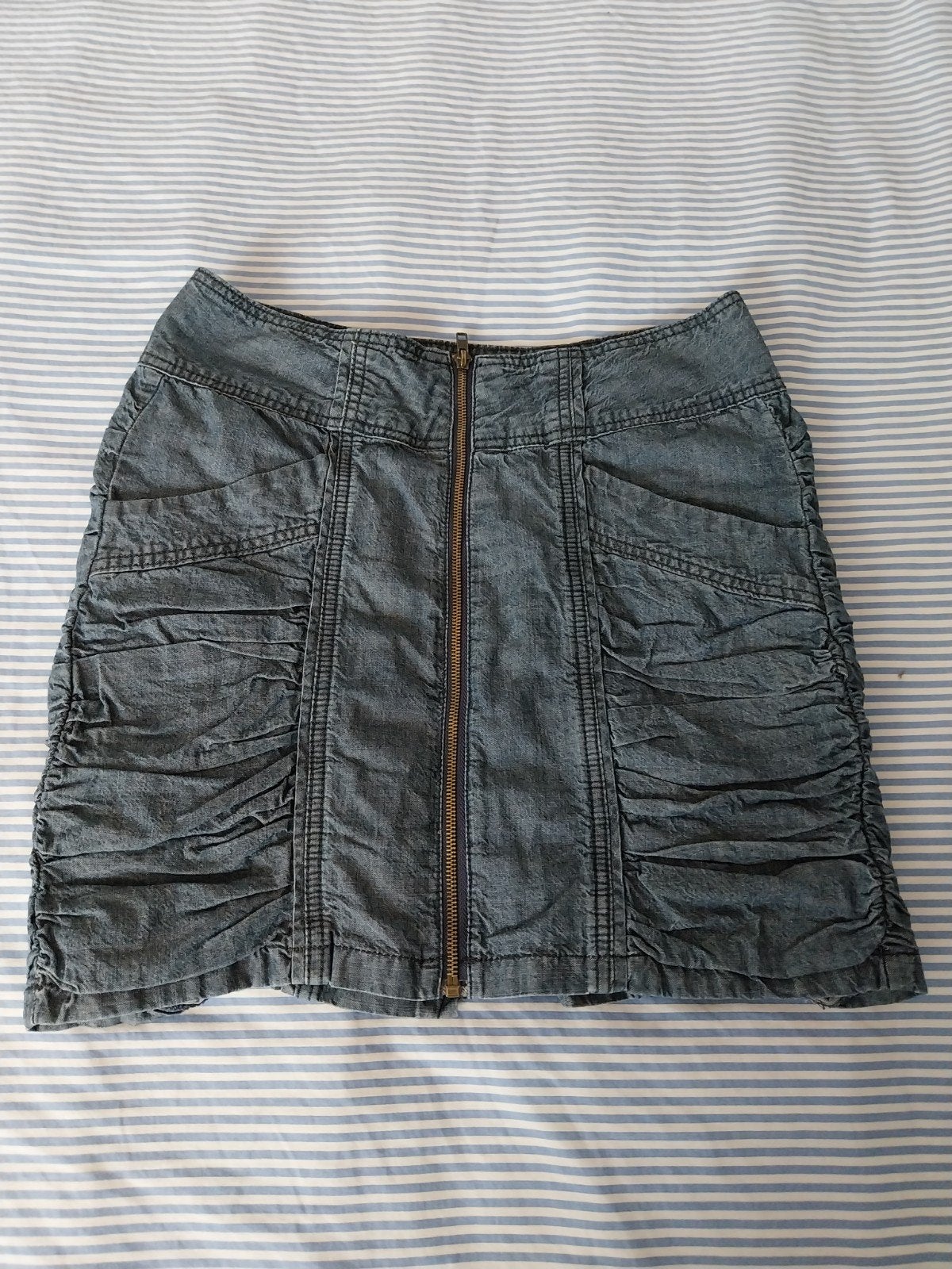 Spijkerrokje met rimpels, Maat 38/40 (M), Jazlyn, Blauw, Ophalen of Verzenden