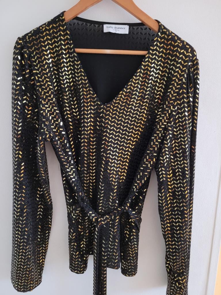 LOFTY MANNER GLITTER GOUD TRUITJE L 40, Maat 38/40 (M), Ophalen of Verzenden, Zo goed als nieuw, Zwart