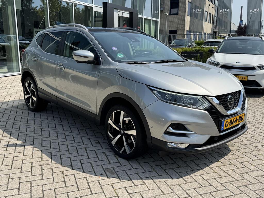 Nissan Qashqai 1.2 Tekna Nav|Camera|Lmv|Stoelverwarming|pano, Gebruikt, Euro 6, 4 cilinders, Origineel Nederlands