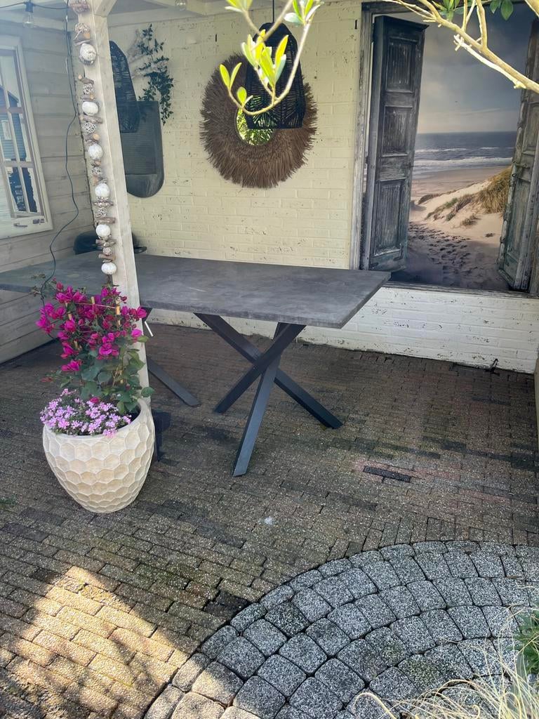 Natuursteen tuintafel, Tuin en Terras, Tuintafels, Gebruikt, Rechthoekig, Overige materialen, Ophalen