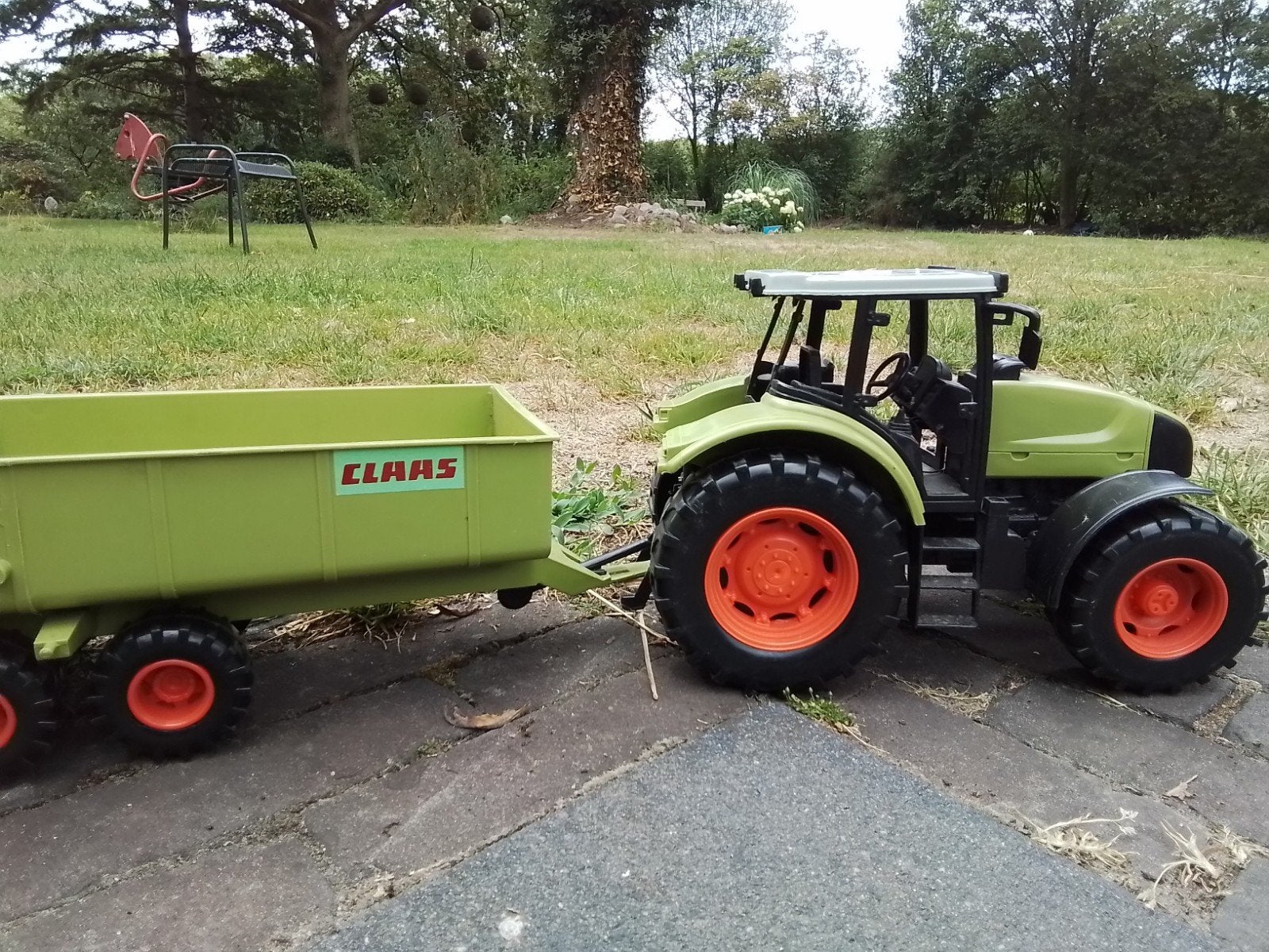 Claas tractor met aanhanger speelgoed, Ophalen of Verzenden, Gebruikt