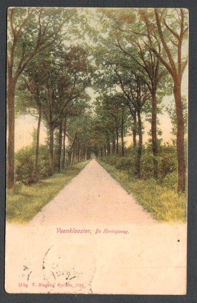 Oude ansicht - Veenklooster - De Koningsweg 1904 - Frl., Ophalen of Verzenden, Voor 1920, Gelopen, Friesland