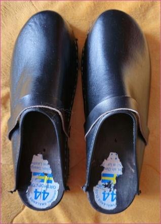 Smålands Clogs- nieuwe leren klompen maat 44, Klompen, Smålands, Zwart, Nieuw