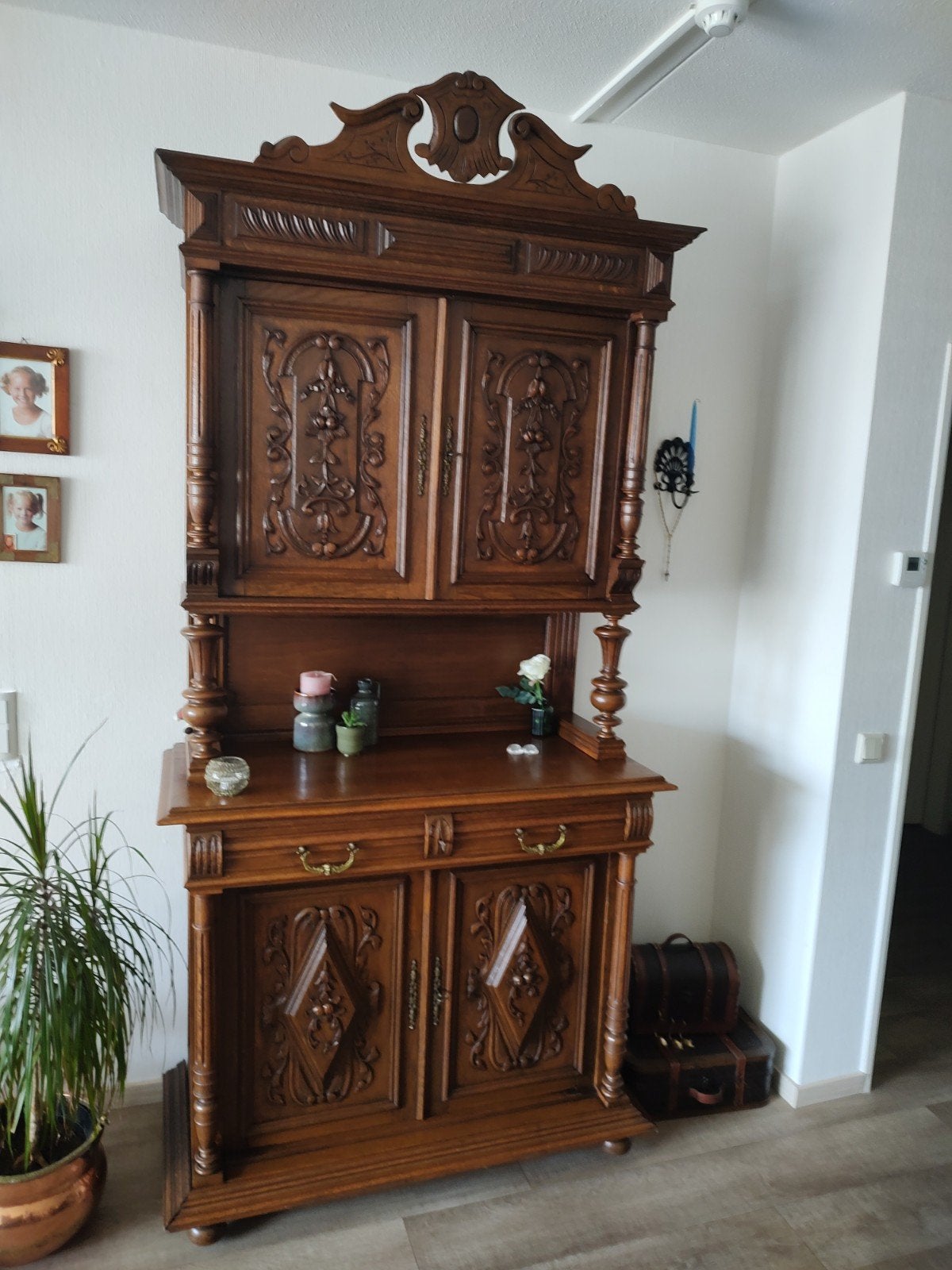 Antieke donker eiken kast, Antiek en Kunst, Antiek | Meubels | Kasten, Ophalen