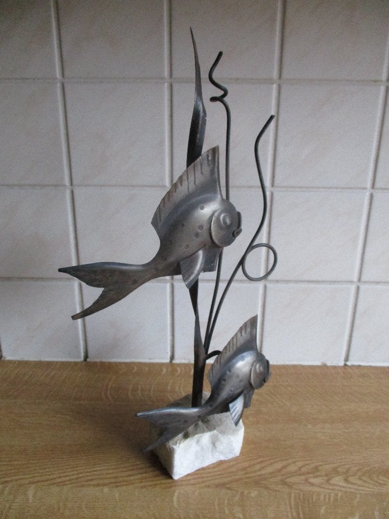 Vissen metaal retro vintage brutalist vis, Ophalen of Verzenden, Huis en Inrichting