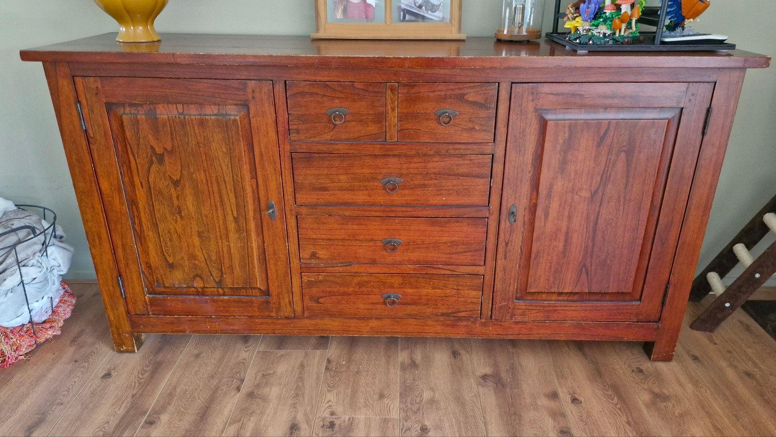 Dressoir, massief hout, Huis en Inrichting, Kasten | Dressoirs, Gebruikt, 25 tot 50 cm, Teakhout, Ophalen