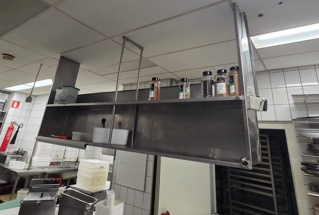 Professioneel hangend RVS keukenschap -dubbeldeks horeca rek, Huis en Inrichting, Ophalen