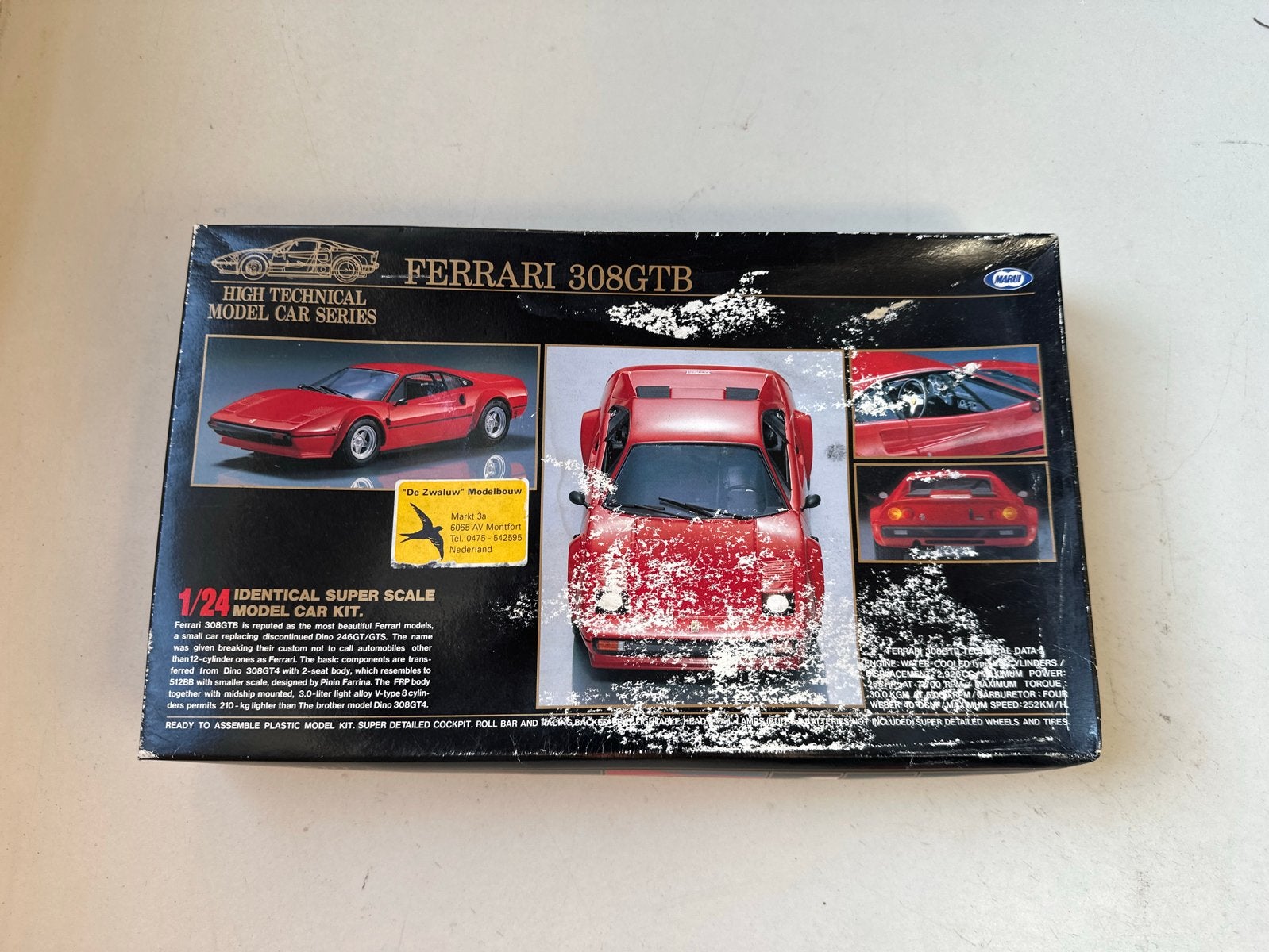 Vintage Tokyo Marui Ferrari 308GTB 1:24 Bouwkit (deels gebou, Ophalen of Verzenden, Gebruikt, Auto