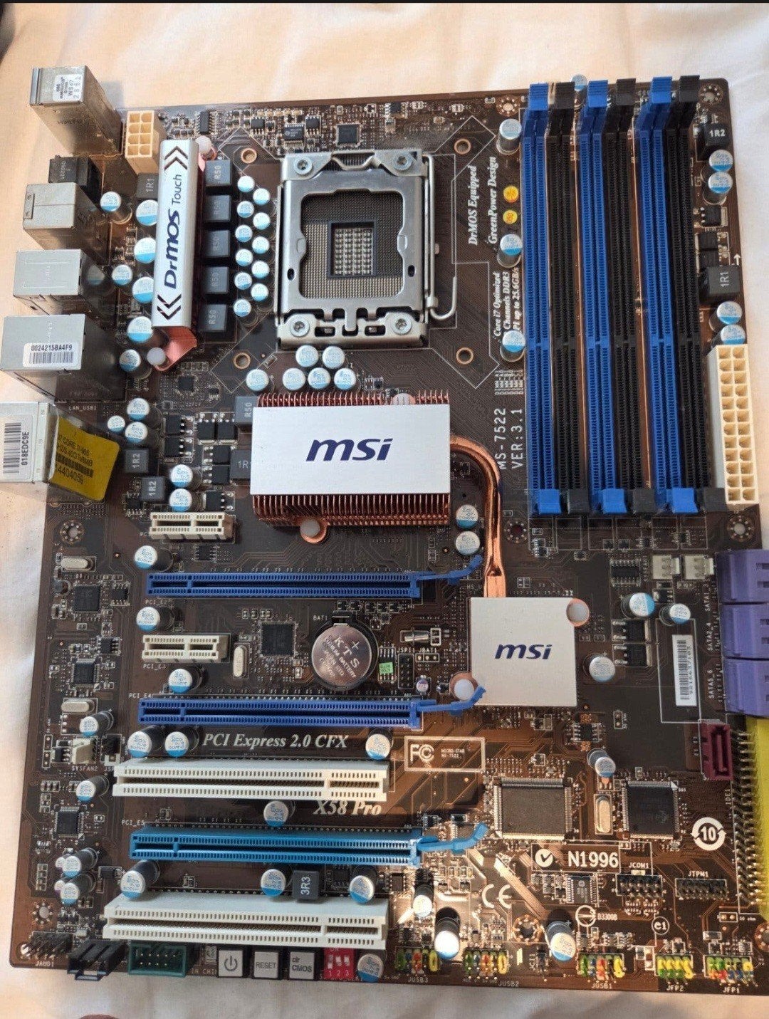 PC Set 2008: i7 965, MSI X58 Pro, 8GB DDR3 RAM, Cooler, Ophalen of Verzenden, Zo goed als nieuw, 3 tot 4 Ghz, Intel Core i7 965