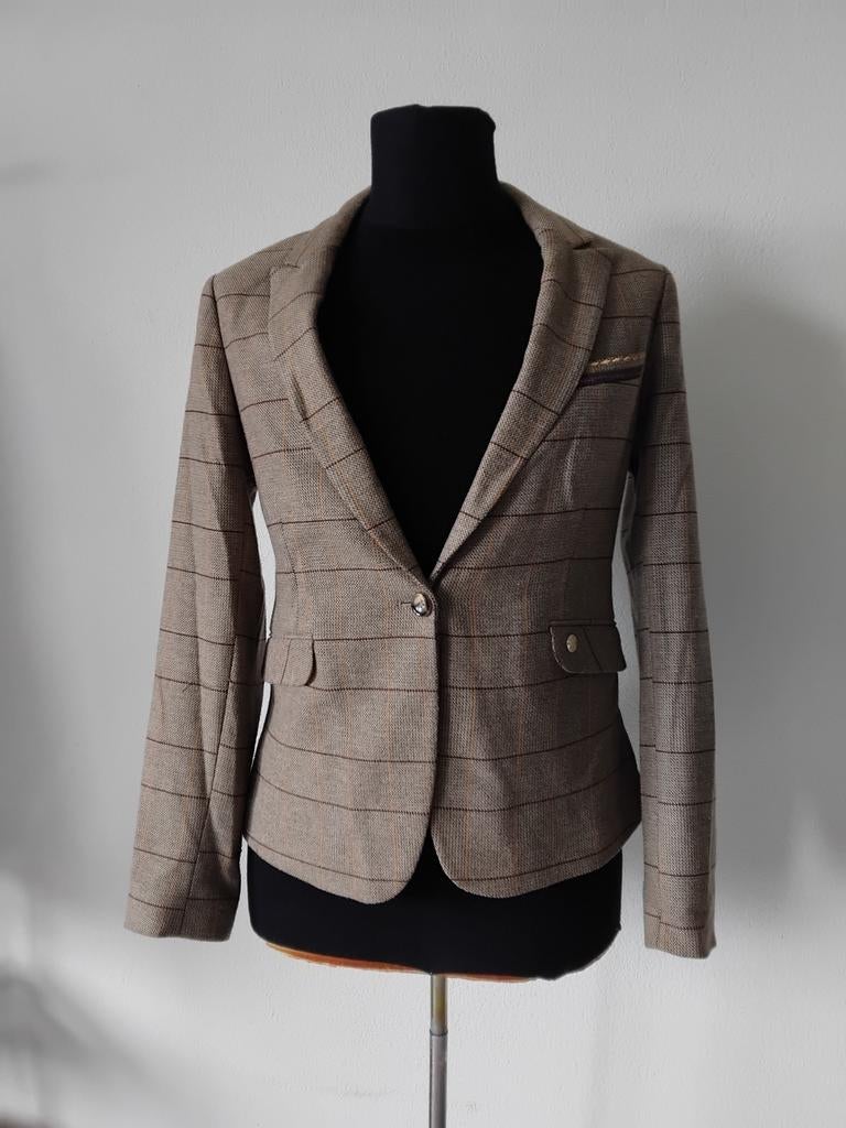 Mos Mosh Blake Josie blazer ruit maat 38, Kleding | Dames, Maat 38/40 (M), Mos Mosh, Bruin, Ophalen of Verzenden