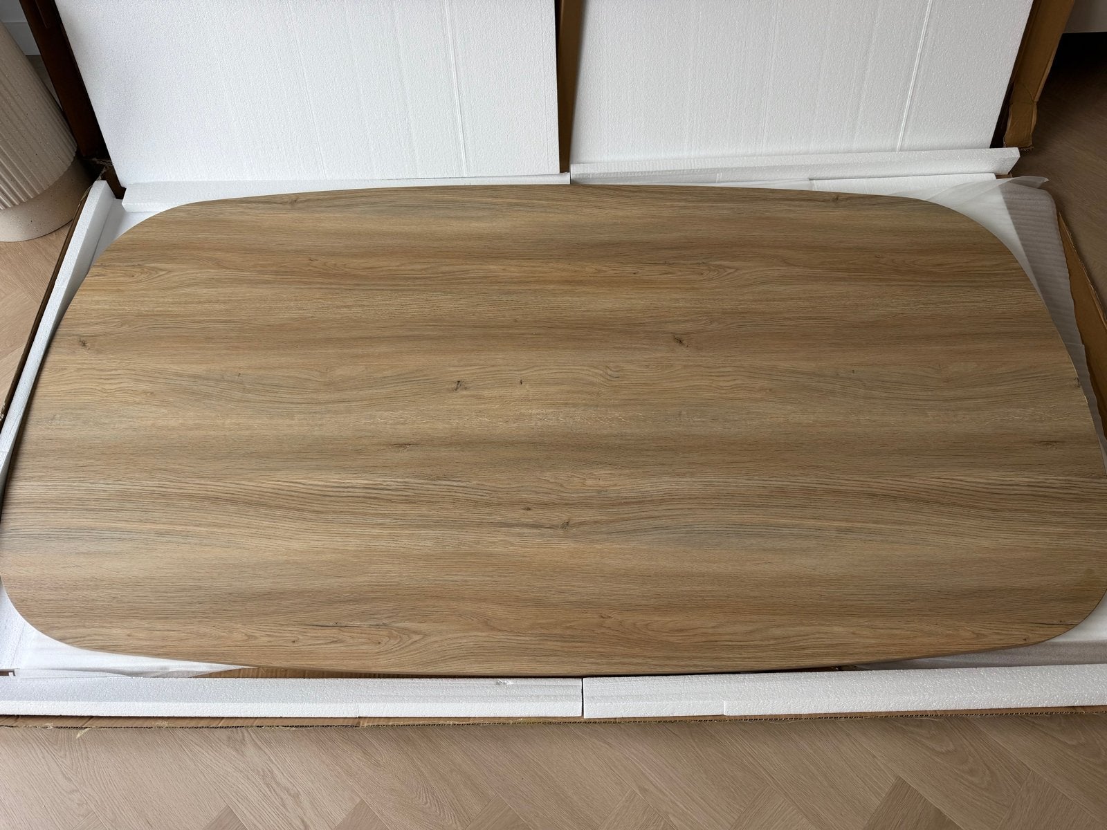 Deens ovaal tafelblad eiken lichtbruin MDF