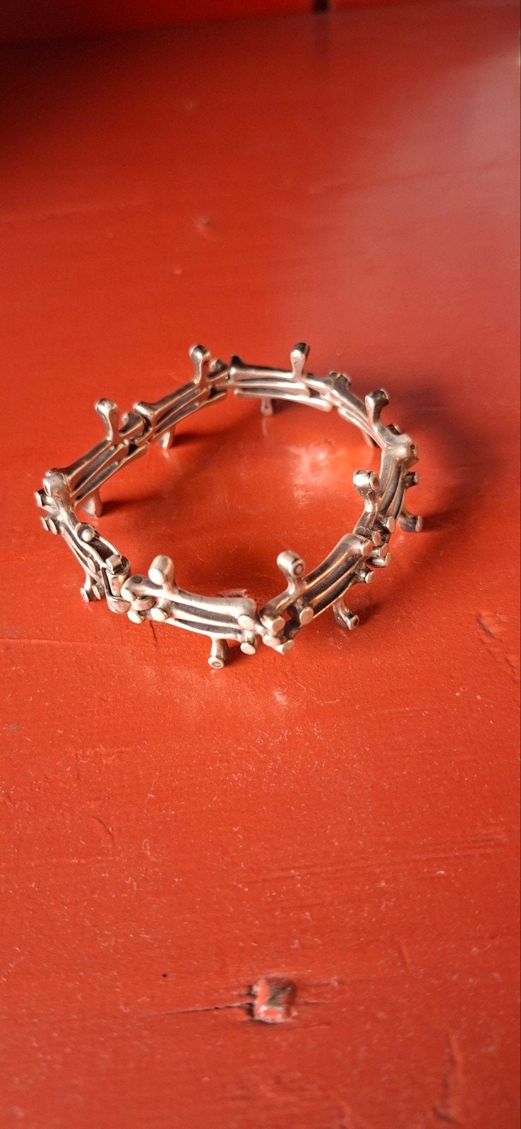 Vintage zilveren armband Jorma Laine Finland 830 zilver 34 g, Ophalen of Verzenden