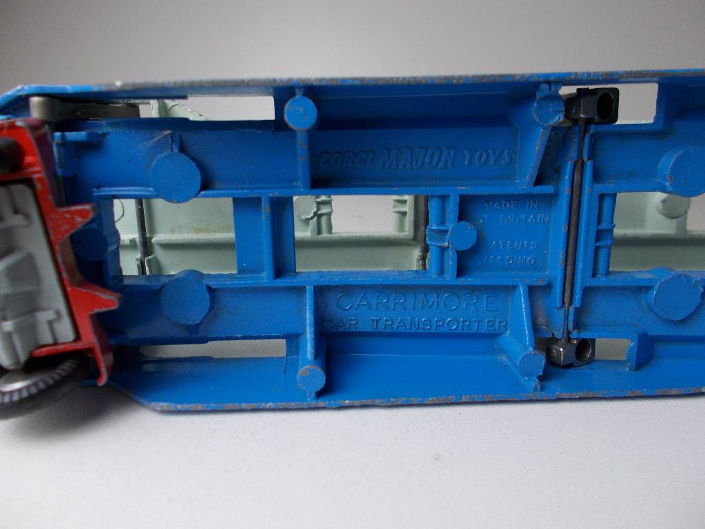 1962 Corgi MajorToys 1105 CARRIMORE CARTRANSPORTER Compleet!, Ophalen of Verzenden, Gebruikt, Bus of Vrachtwagen, Corgi