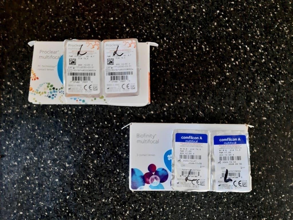 T.e.a.b. 4 x multifocale maandlenzen +1.00 add +2.00, Ophalen of Verzenden, Nieuw, Overige merken