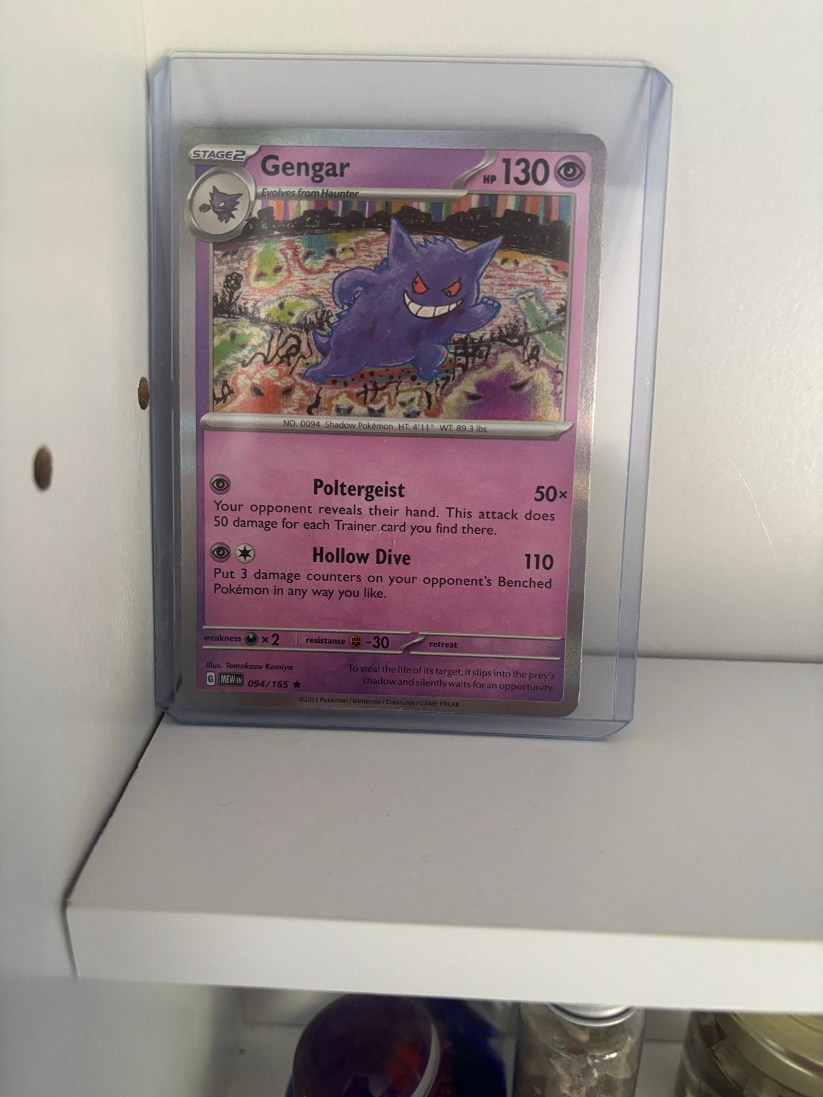Pokémon Kaart Gengar 094/165 - Shadow Pokémon, Ophalen of Verzenden, Zo goed als nieuw, Losse kaart