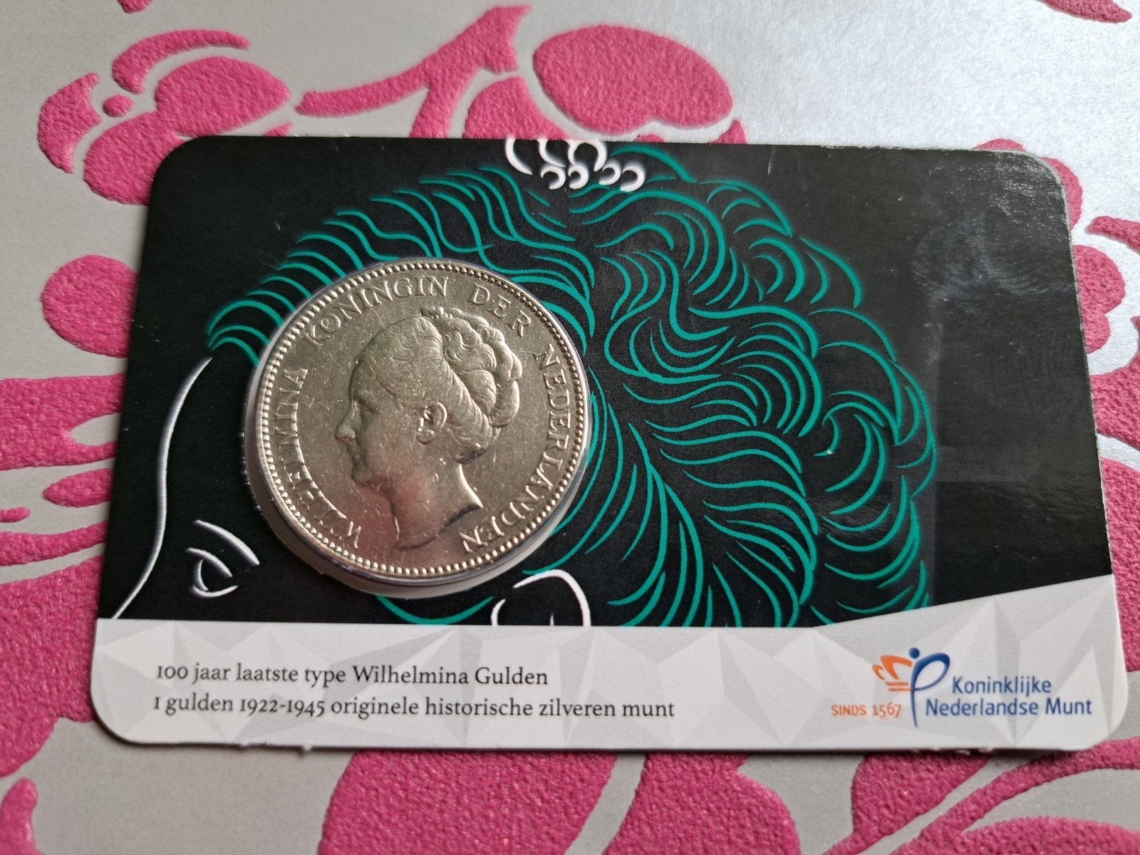 100 jaar Laatste Type Wilhelmina Gulden Coincard met 1931, Postzegels en Munten, Munten | Nederland, Ophalen of Verzenden, Koningin Wilhelmina