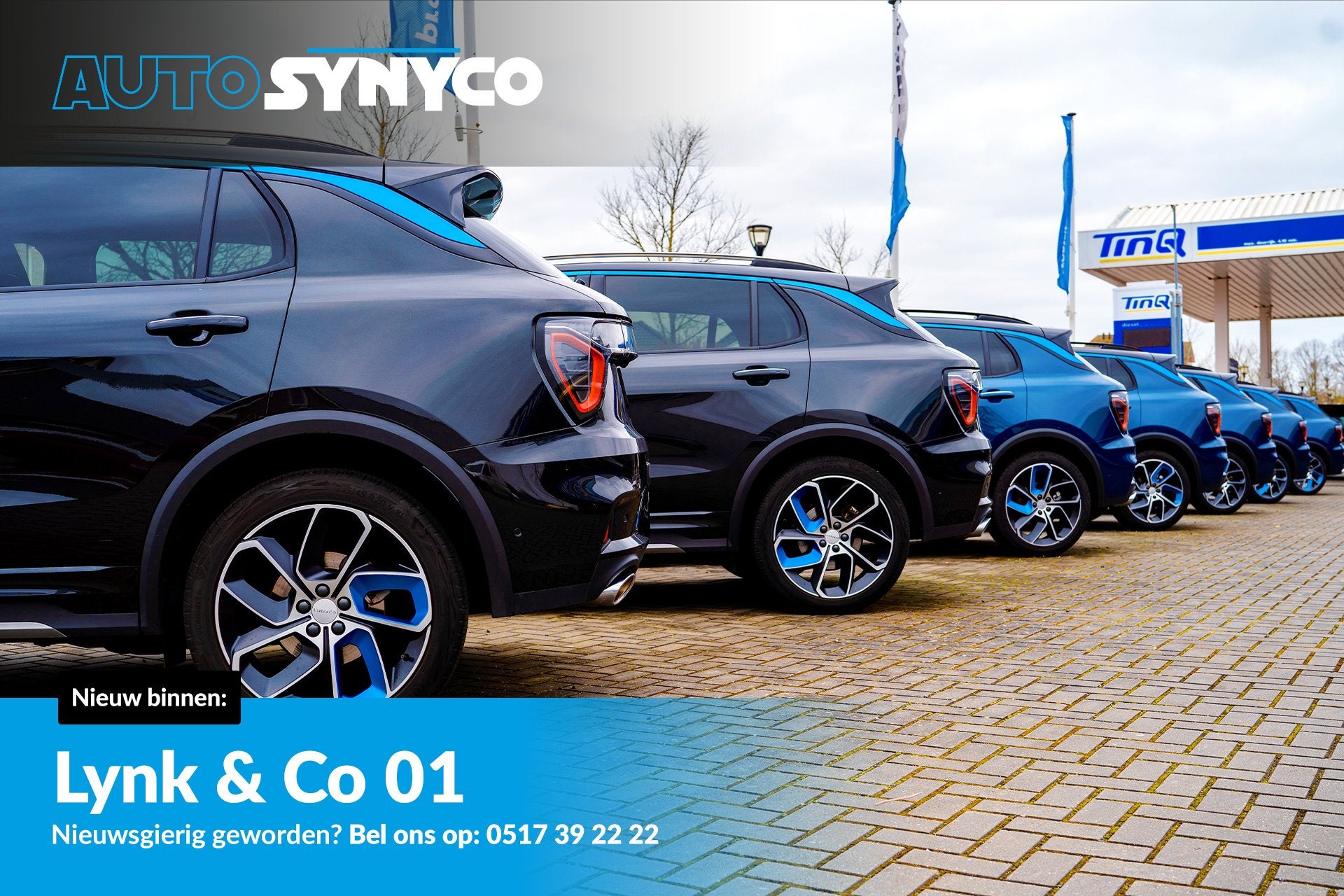 Lynk & Co 01 1.5 Plug-in Hybrid 262 Pk I Panoramadak I 75 km, Stof, Met garantie (alle), Blauw, 120 €/maand
