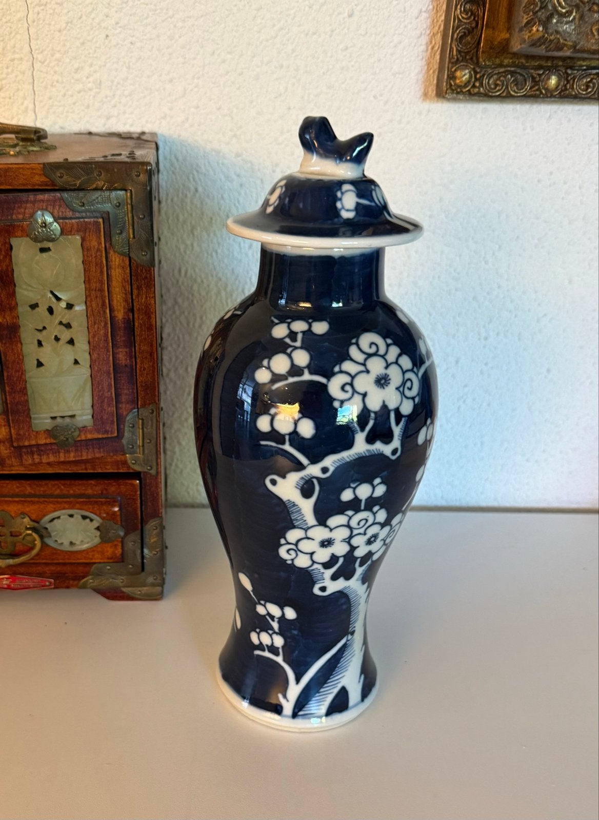Antieke Chinese gemberpot met bloesemdecoratie, Ophalen