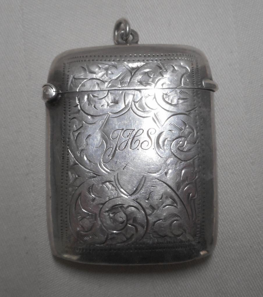 Antiek Engels zilveren luciferdoosje (Vesta case) nr.479, Verzenden, Zilver