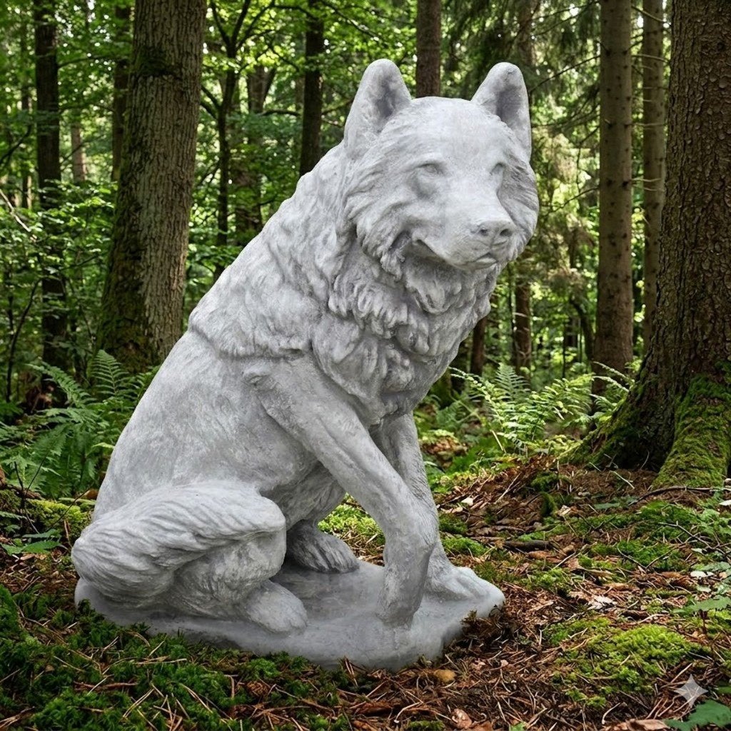 Wolf van beton tuinbeeld hond wolven, Ophalen, Nieuw, Beton, Dierenbeeld