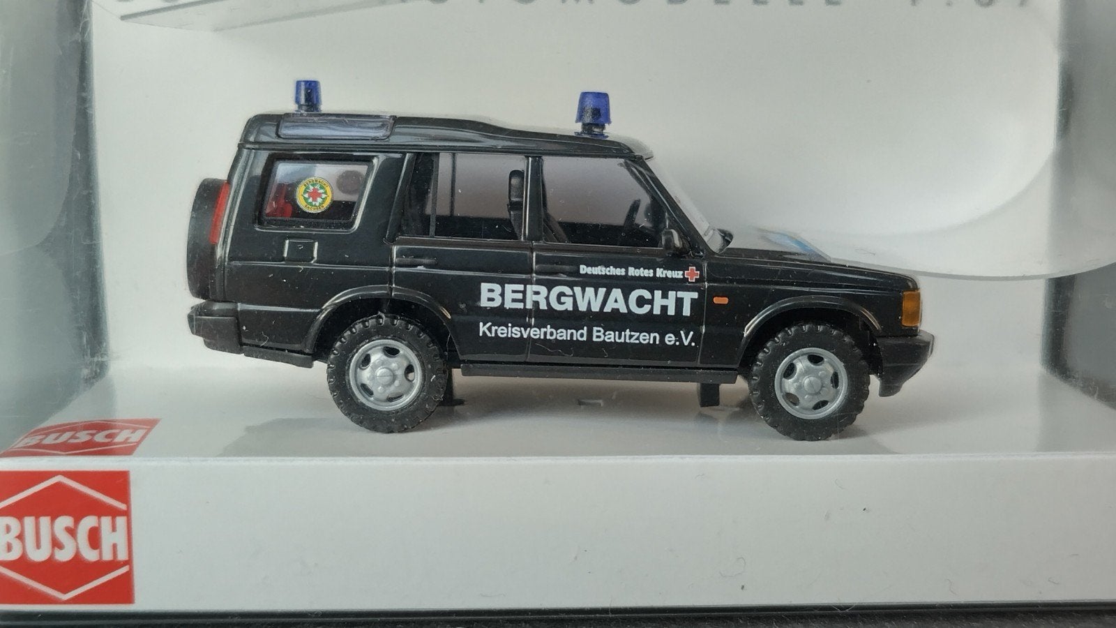 Land Rover Discovery Bergwacht Sachsen 1:87 Busch Pol, Auto, ., Nieuw, Ophalen of Verzenden