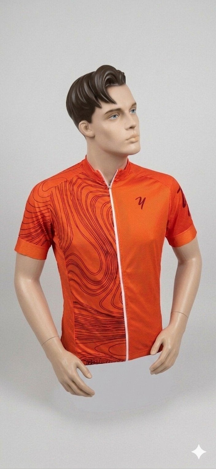 Oranje fiets shirt met korte mouwen en zakken, M, Dames, Nieuw, Ophalen of Verzenden