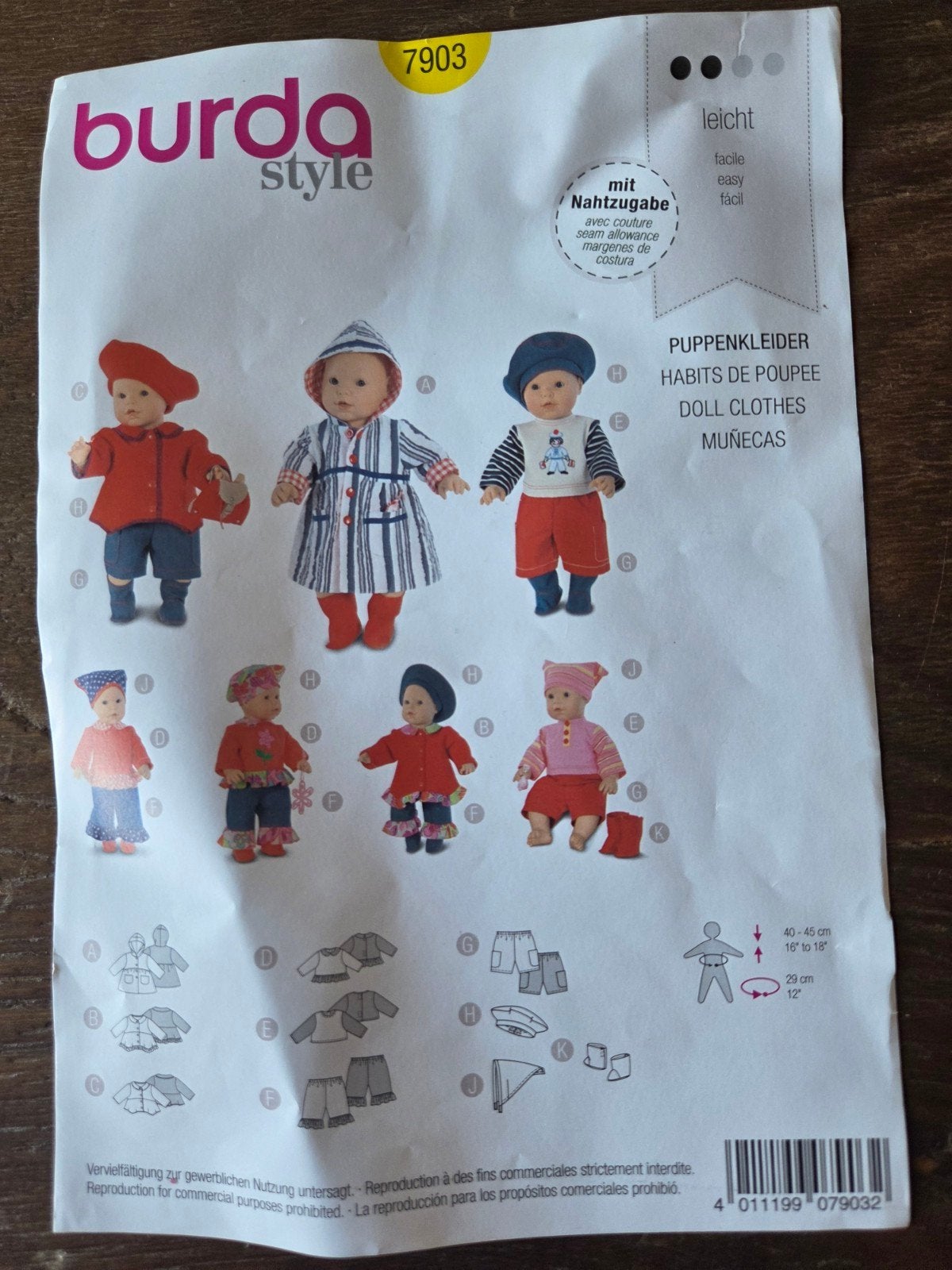 Burda patroon babyborn, Ophalen of Verzenden, Overige typen