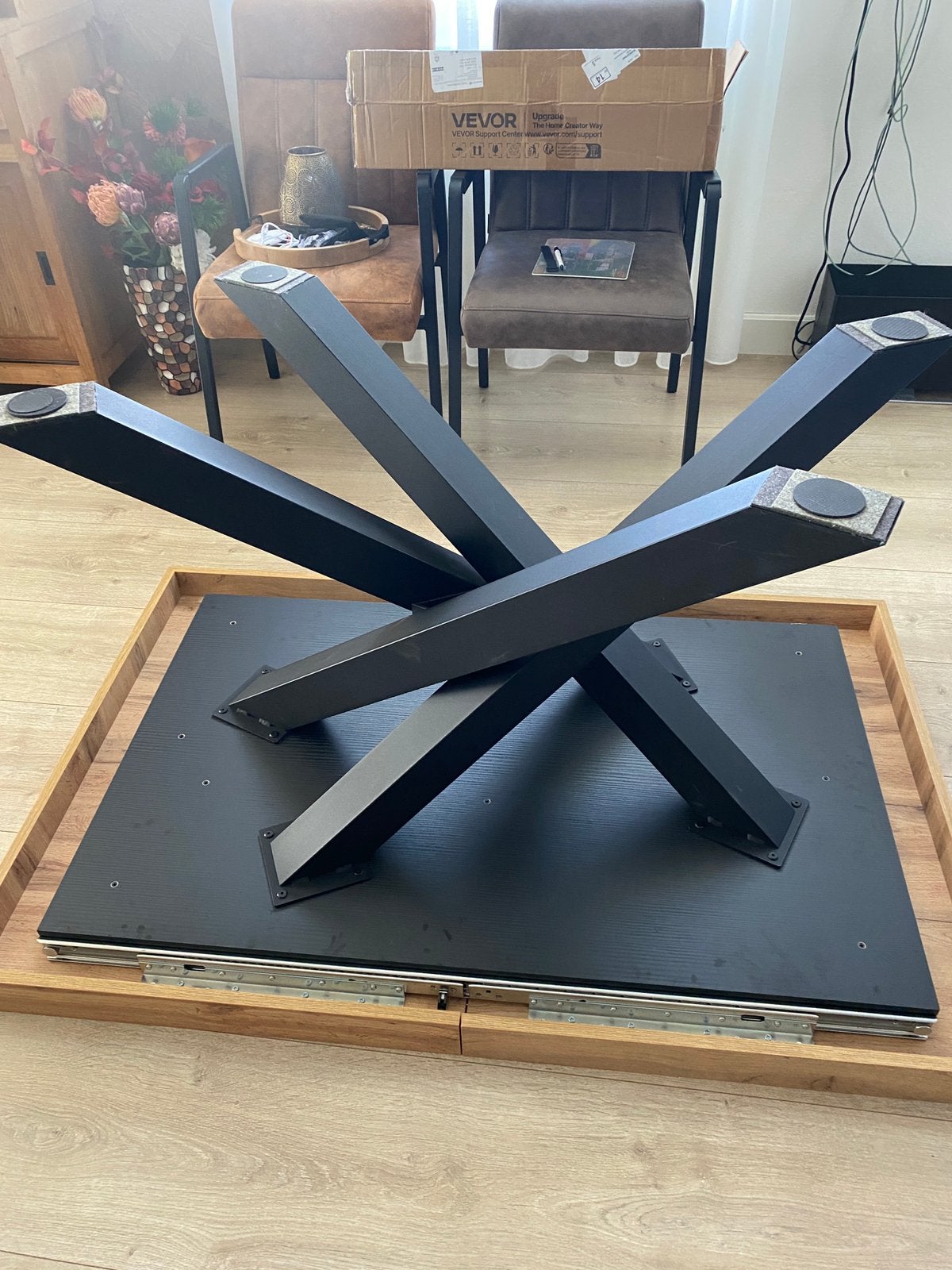 Tafel poot, kruis 4 poten, Huis en Inrichting, Ophalen, Tafelpoot, 100 tot 150 cm, Zo goed als nieuw