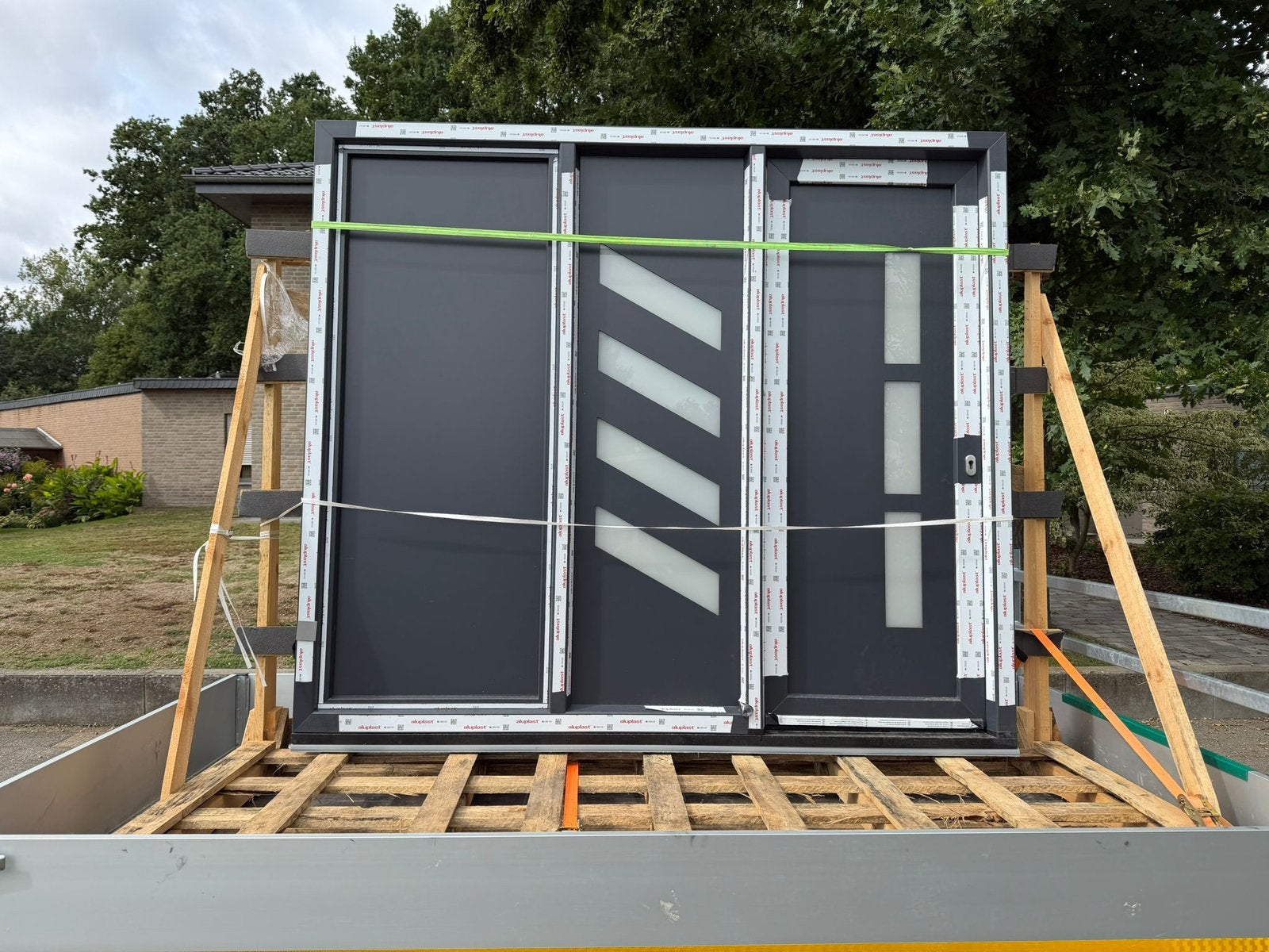 Nieuwe Kunststof pui, voordeur / garagedeur aluplast, Doe-het-zelf en Verbouw, Ophalen, Kunststof, Deurkozijn, 225 cm of meer
