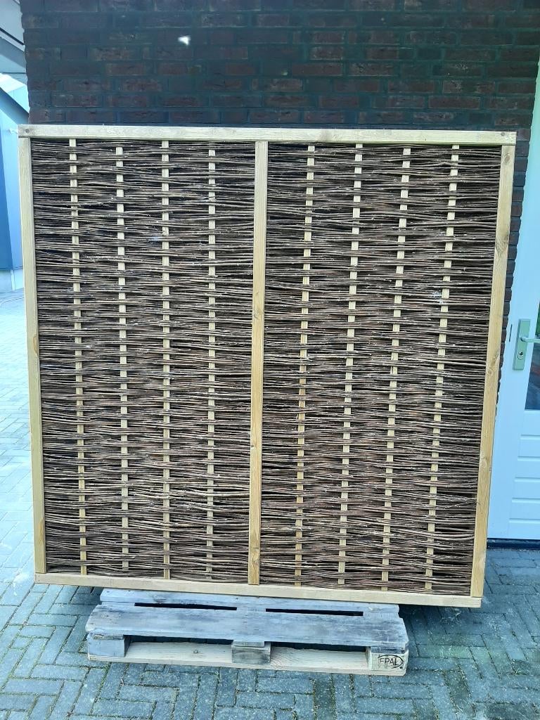 Luxe wilgenschermen in houten frame., Tuin en Terras, Schuttingen, Ophalen, 1 tot 2 meter, Minder dan 3 meter, Nieuw