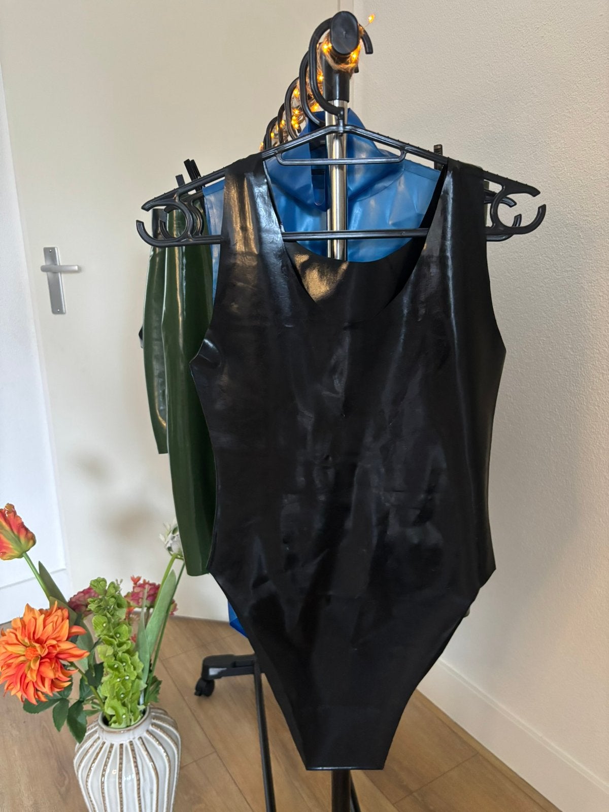 Bodysuit / Latex / Maat L, Verzenden, Zwart, Body of Korset