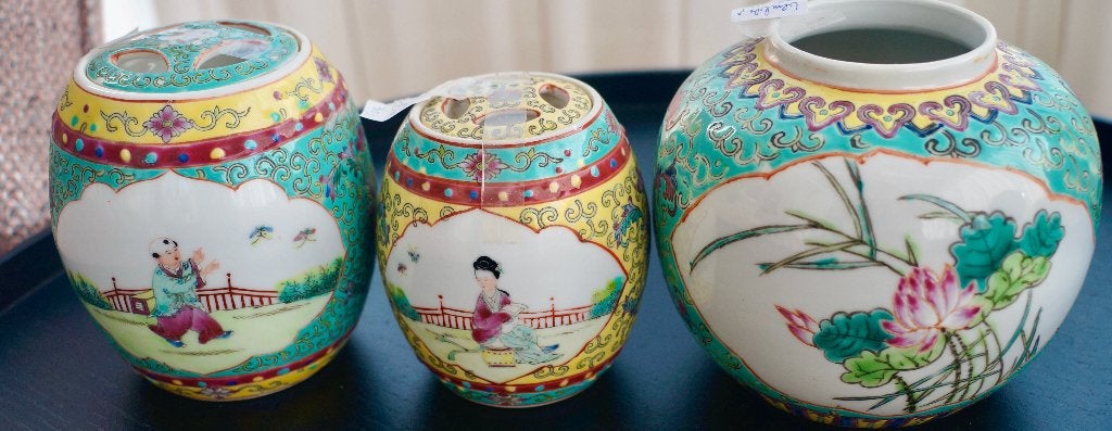 3 Chinees porseleinen potten/ Jingdezhen, Ophalen of Verzenden