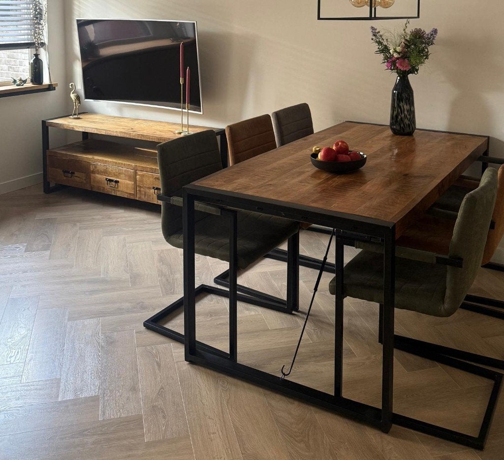 Eettafel, Huis en Inrichting, Tafels | Eettafels, Ophalen, 50 tot 100 cm, Zo goed als nieuw, Vijf personen of meer