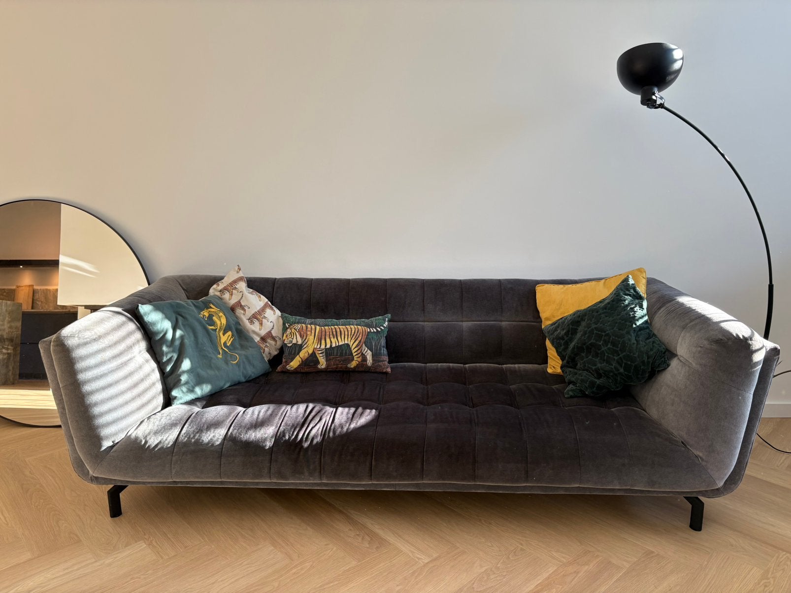 DYYK Hampton bank – grijs velours – zeer nette staat, Ophalen, Zo goed als nieuw, Stof