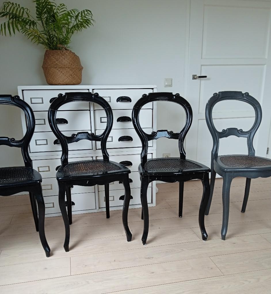 Antieke Biedermeier Stoelen Stoel Webbing, Antiek en Kunst, Antiek | Meubels | Stoelen en Banken, Ophalen