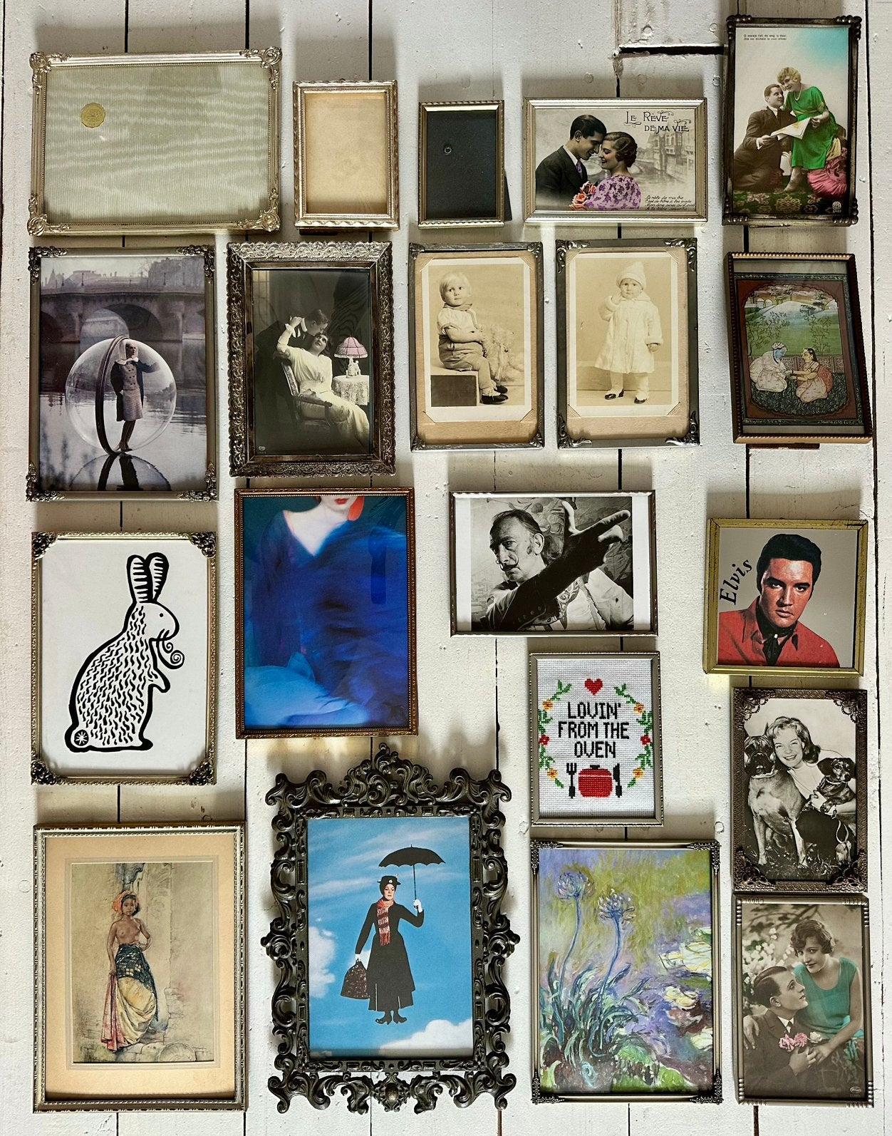 Fotolijst Lijstje Jyden antiek bol glas zilverkleur vintage, Ophalen of Verzenden