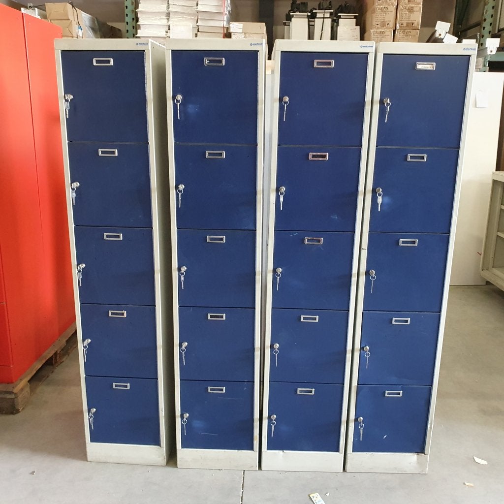 5-deurs Overtoom lockerkast - 185x37x50 cm, Niet ingevuld, Gebruikt, Niet ingevuld, Niet ingevuld