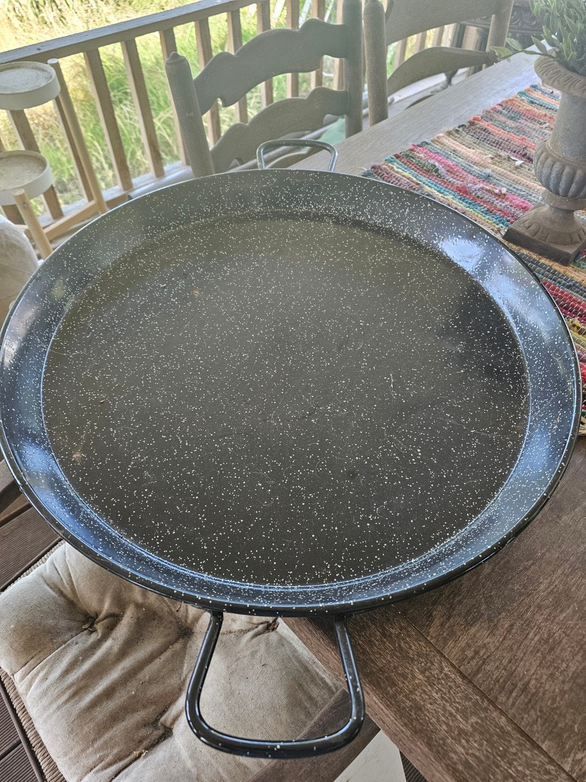 Grote paella pan - 60 cm doorsnee voor 20 personen, Ophalen, Zwart, Metaal, Overige typen