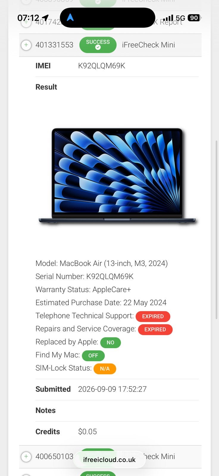 Macbook Air M3 2024 met waterschade/defect, Ophalen of Verzenden, Niet werkend