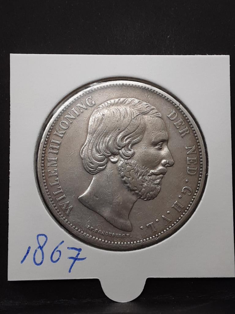 Rijksdaalder 1867 koning Willem III, Koning Willem III, Zilver, Ophalen of Verzenden, Losse munt