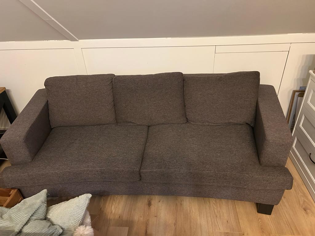 Bruine bank 200cm breed, Huis en Inrichting, Banken | Bankstellen, Ophalen, Gebruikt, 75 tot 100 cm, 200 tot 250 cm