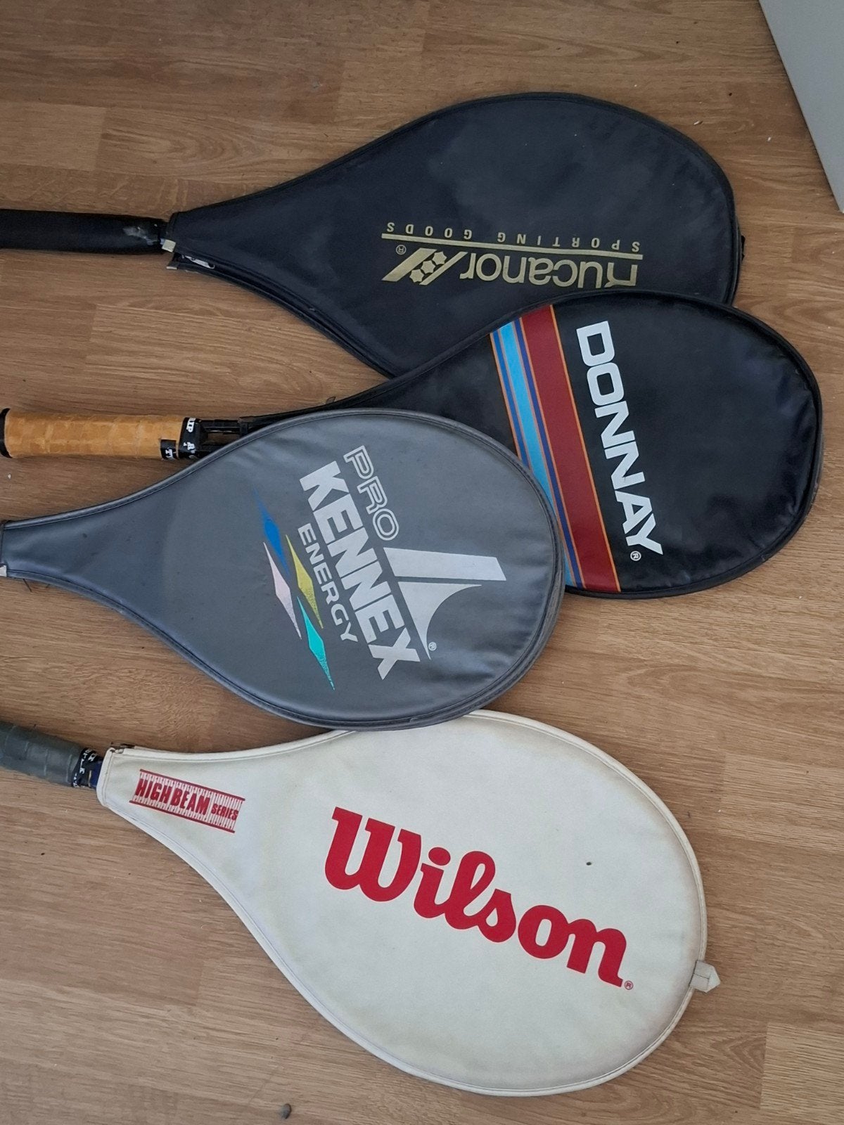 4 tennisrackets: Wilson, Donnay, Kennex, rucanor, Ophalen, Gebruikt, Racket, Wilson