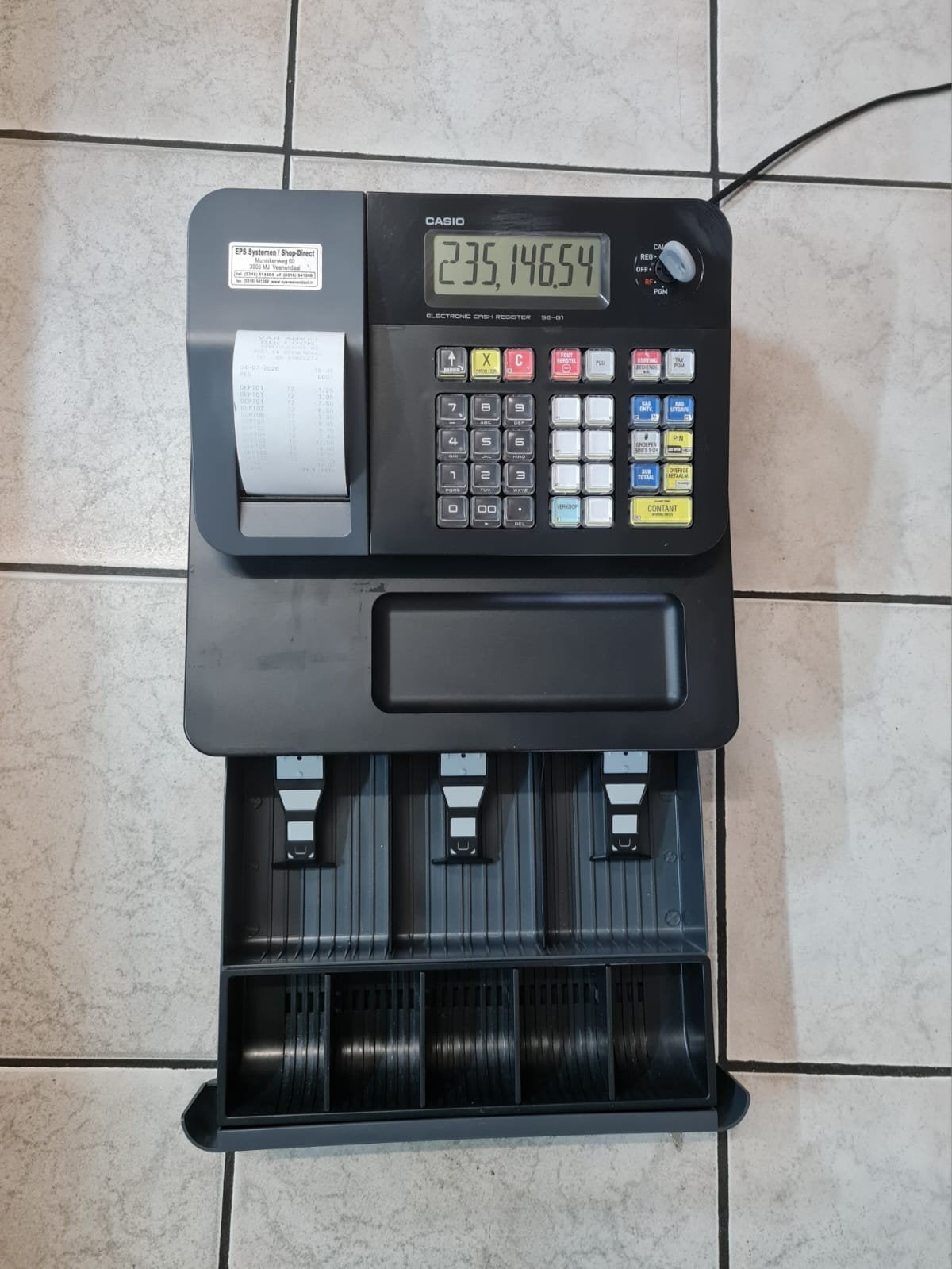 Goede werkende CASIO kassa compleet met drie sleutels in go, Ophalen of Verzenden