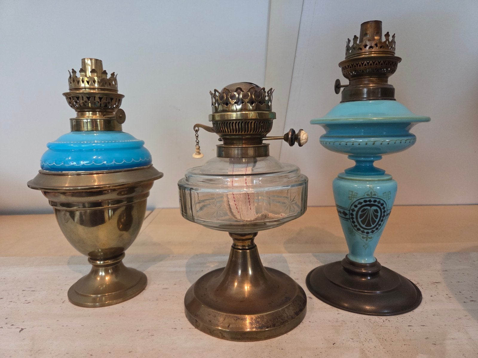 Franse petroleumlamp/olielampen en vintage olielamp, Ophalen of Verzenden