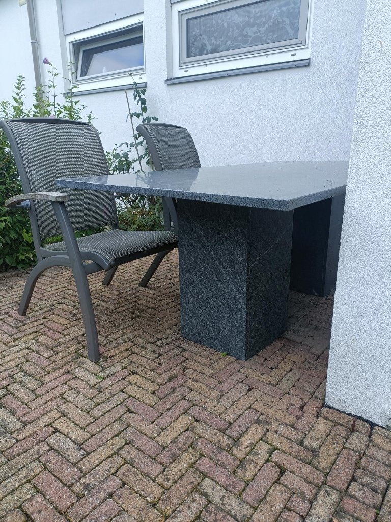 Te koop: Tuintafel belgisch graniet, Ophalen, Gebruikt, Rechthoekig, Overige materialen