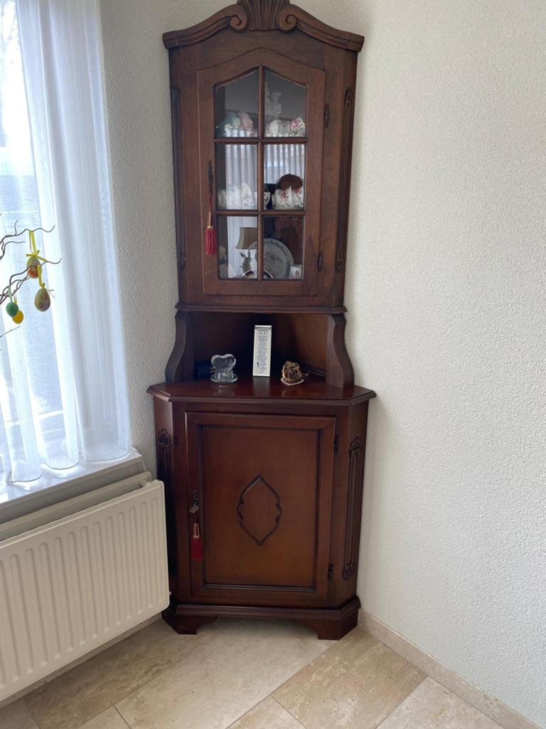 Vitrine hoekkast 2 delig, Huis en Inrichting, Kasten | Vitrinekasten, Ophalen