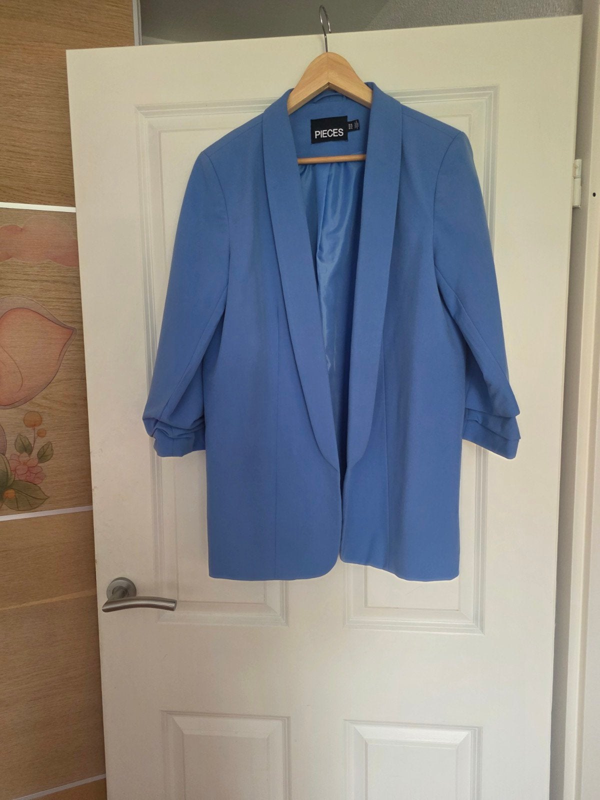 Pieces blazer, lichtblauw, maat 42, Blauw, Maat 42/44 (L), Ophalen of Verzenden, Zo goed als nieuw