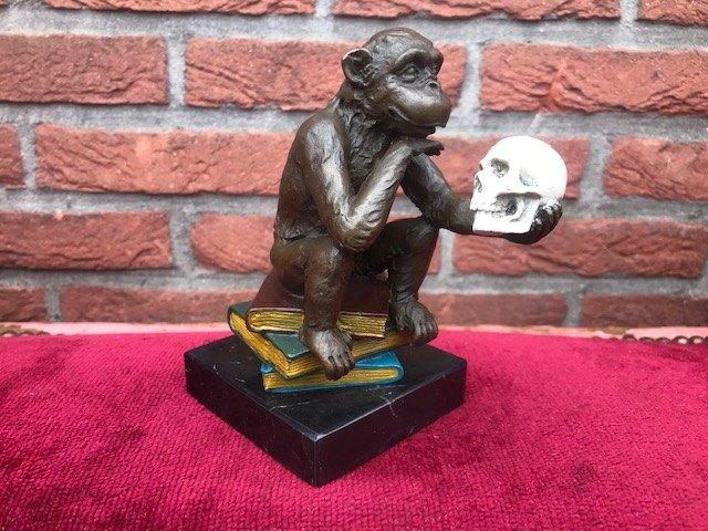 Weens brons, het filosoferende Darwin aapje, Antiek en Kunst, Antiek | Koper en Brons, Brons, Ophalen of Verzenden