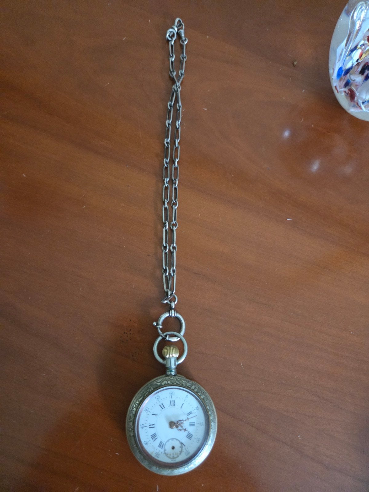 Antiek Zakhorloge met Zilveren Ketting, Overige merken, Zakhorloge, Ophalen of Verzenden, Met ketting