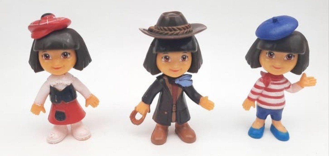 Dora 3 verschillende figuren ca. 8cm hoog, Ophalen of Verzenden, Zo goed als nieuw